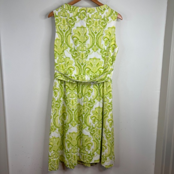 Teri Jon Rickie Freeman Sleeveless Dress 14 Green Print Preppy Old Money Spring - Picture 4 of 13